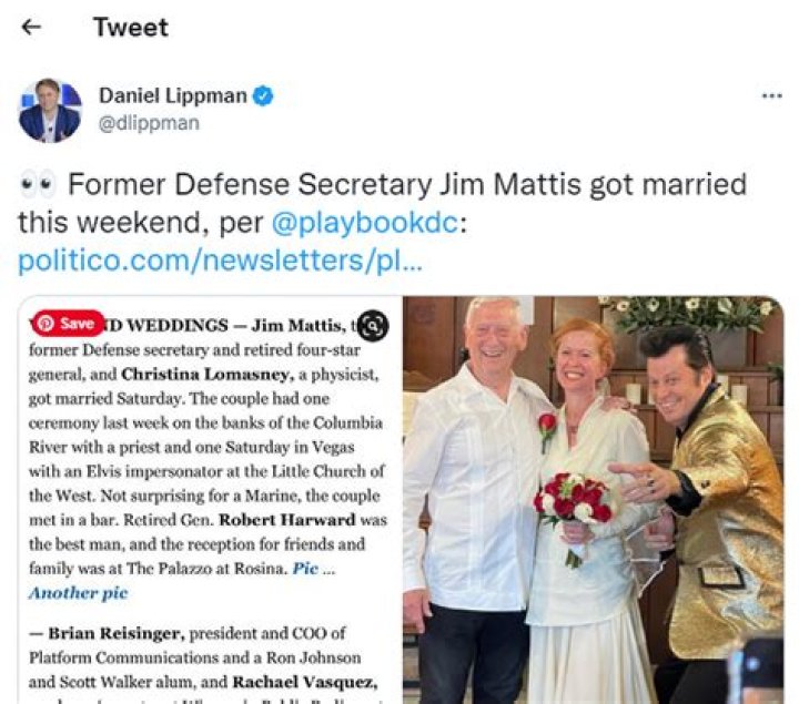 Christina Lomasney, James Mattis Is Married To Physicist Wife – Her Age, Instagram And Wedding Photos