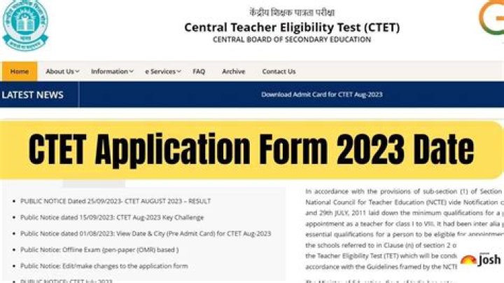 CTET Application Form 2023 : सीटेट जुलाई 2023 के आवेदन हुए शुरू