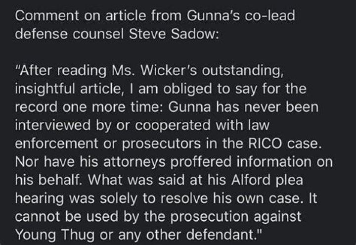 
“Did Gunna snitch?”: Rapper’s legal team claims he is not cooperating with prosecutors after viral Okayplayer article 