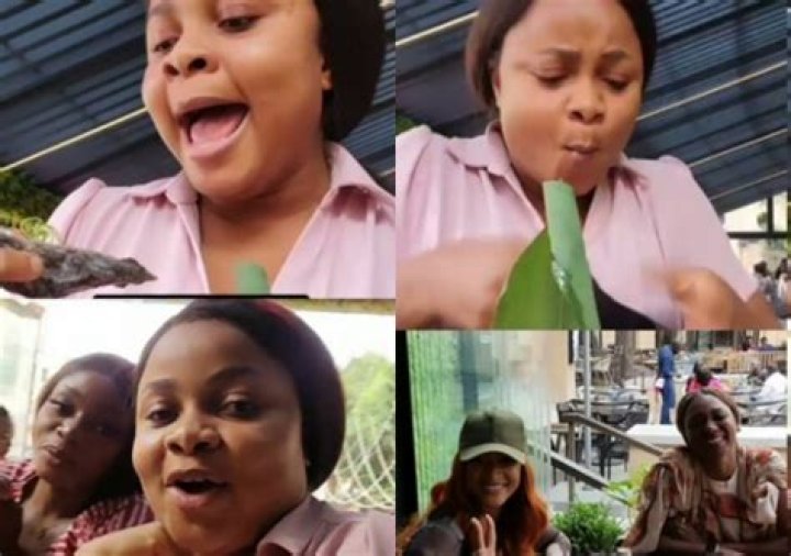 
Don’t Spit It Out- Moment Adesua, Bisola Aiyeola Cajoled Bimbo Ademoye For ‘Disgracing’ Them At A Restaurant 