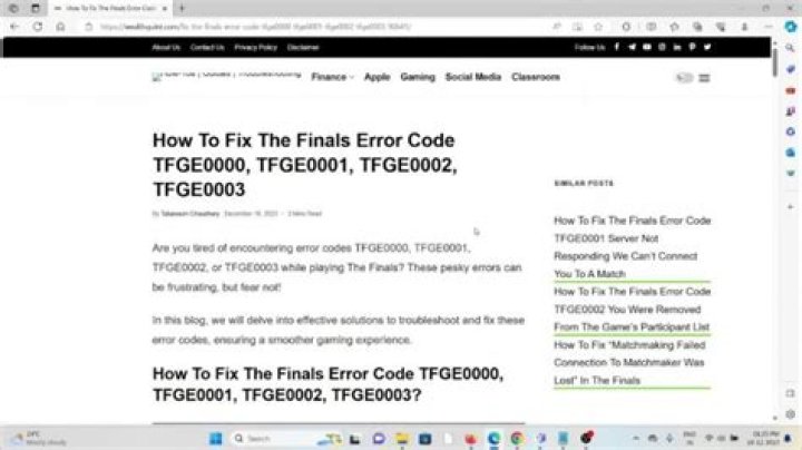 How to Fix / Solve: The Finals Error Code TFGE0000, TFGE0001, TFGE0002, TFGE0003 - SarkariResult