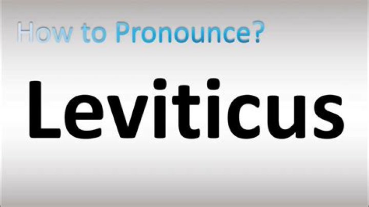 How to pronounce leviticus