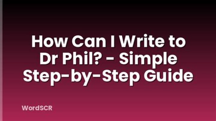 How to write to dr phil