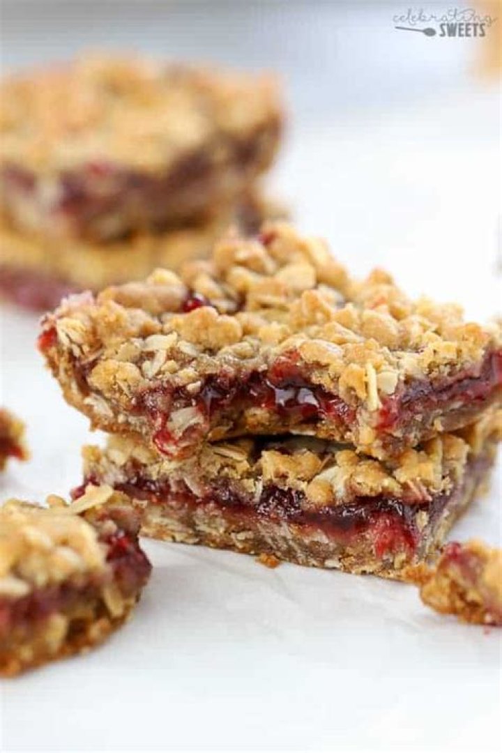 Jam Filled Oatmeal Bars - Celebrating Sweets