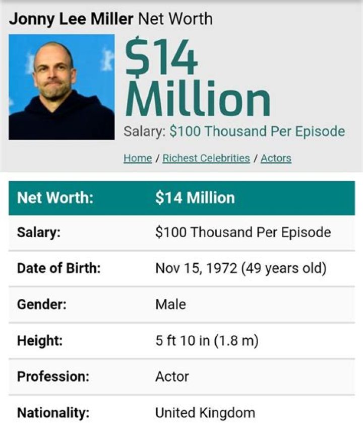 Jonny Lee Miller Net Worth: Details About Movies, Shows, Wife, Height, TV - SarkariResult