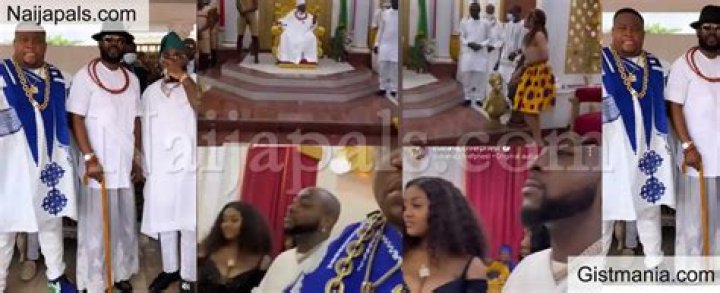 
Nigerians are reacting to the video of the Oba of Benin introducing one of his daughters to music star, Davido 