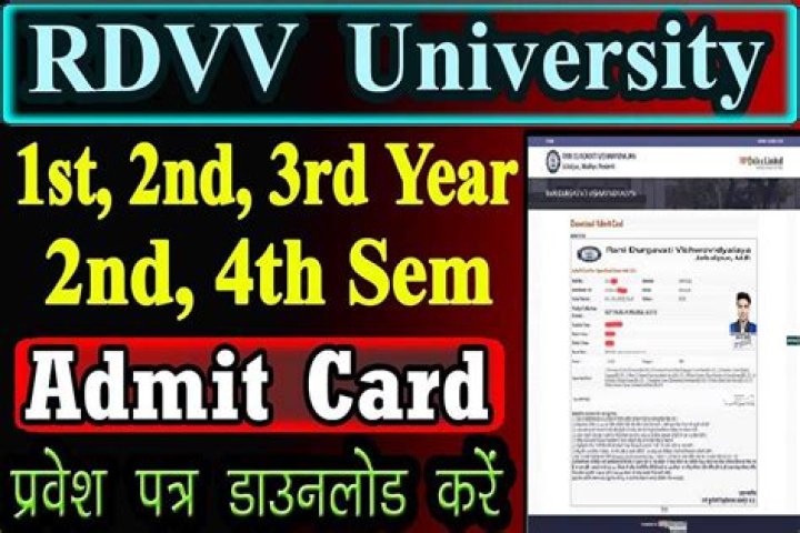 RDVV University Admit Card 2024 BA, BSc, BCom, Hall Ticket - Soon