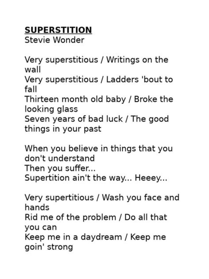 Stevie Ray Vaughan’s
Superstition Lyrics