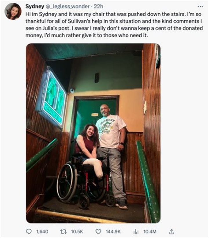 
Sydney Benes: Woman whose wheelchair was shoved downstairs by Carson Briere slams his ‘zero remorse’ 
