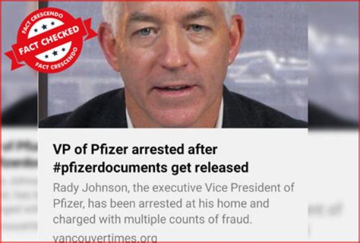 Was VP Of Pfizer Rady Johnson Really Arrested Or Not? Twitter Rumours Explained