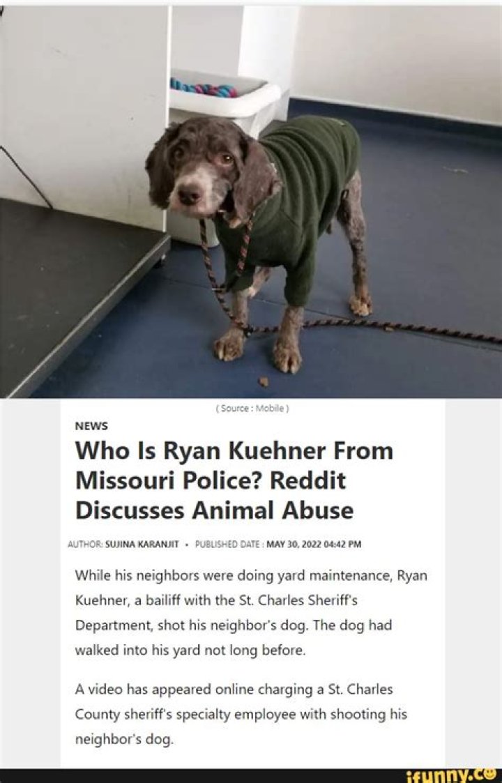Who Is Ryan Kuehner From Missouri Police? Reddit Discusses Animal Abuse